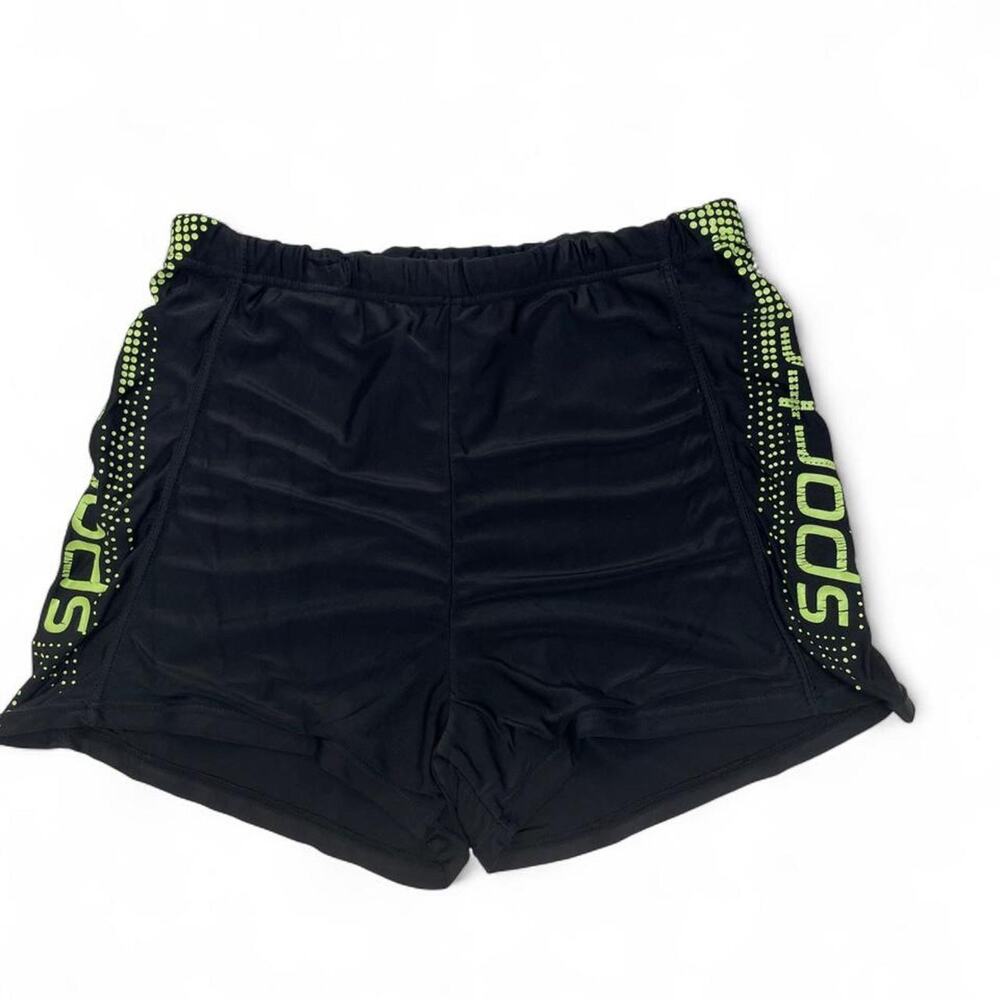 Black sporty shorts with neon